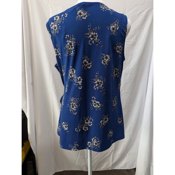 Elle Women's Size Large Blue Sleeveless Blouse Shell Camisole Tank Top Shirt EUC - Picture 5 of 13